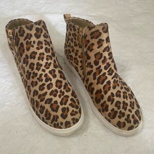 Girls Size 3 Leopard Print Sneaker Booties